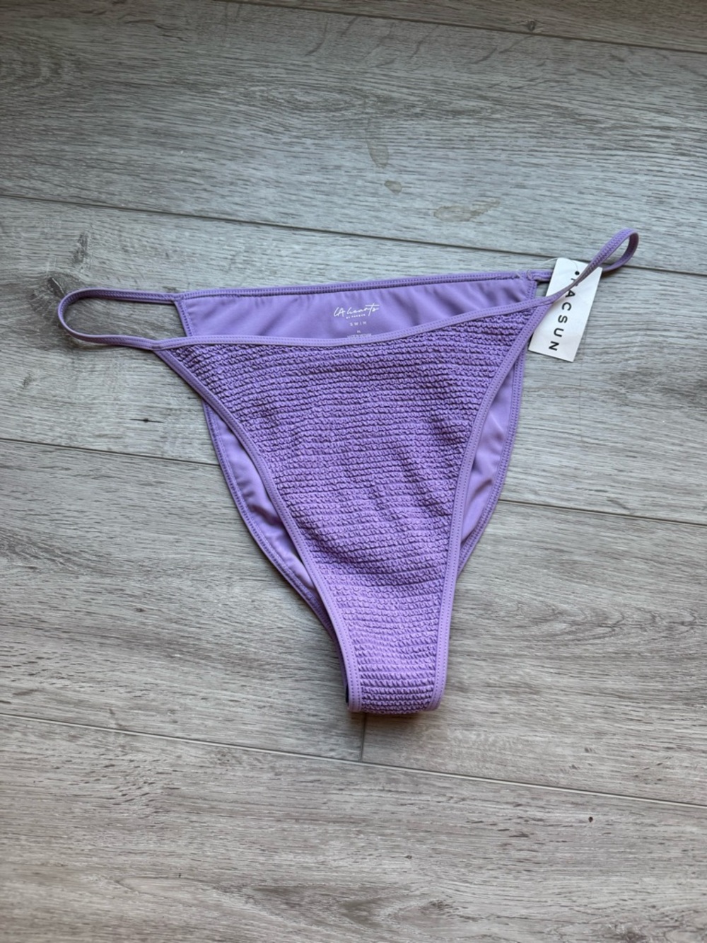 PacSun LA Hearts Lavender Textured Bikini Bottom